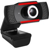 Adesso CyberTrack H3 Webcam 720p HD - Met Microfoon - Plug & Play - Zwart/rood - Auto Focus Lens - Verstelbaar - Voor Windows, Mac en Android - 1.3 mega pixel