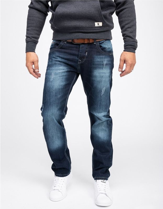 Rock Creek Straight-Jeans Herren Jeans Stonewashed Blau RC-2091