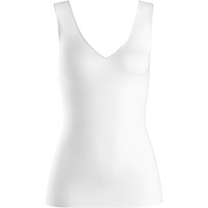 Hanro - Cotton Seamless - Tanktop - Wit - Jersey, V-hals, Mouwloos