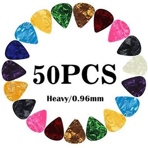 Gitaar Picks Gauge Verschillende Parel Variety Pack Celluloid - 50 Stks Kleurrijk - Voor Gift Akoestische Gitaar, Bas en Elektrische Gitaar 0.96mm