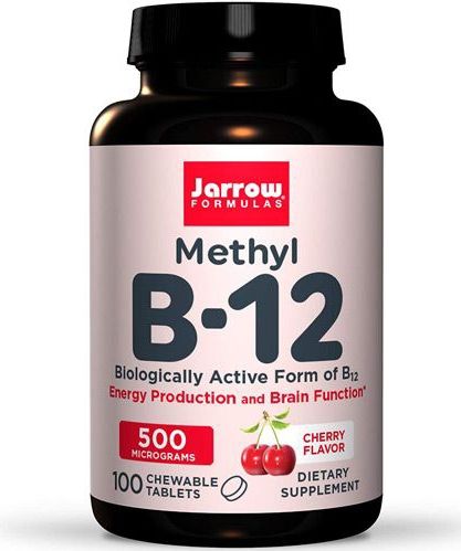 Methyl B-12 Cherry Flavor 500 mcg (100 Lozenges) - Jarrow Formulas