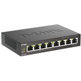 D-Link - DGS-1008P - 8 Poorts Desktop Switch - Zwart - PoE