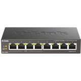 D-Link - DGS-1008P - 8 Poorts Desktop Switch - Zwart - PoE
