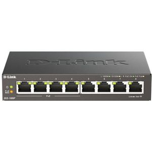 D-Link - DGS-1008P - 8 Poorts Desktop Switch - Zwart - PoE
