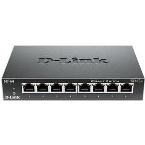 D-link - Dgs-108 - Switch - Gigabit Ethernet - 8 Poorten - Plug & Play