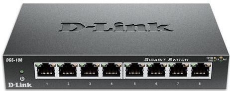 D-link - Dgs-108 - Switch - Gigabit Ethernet - 8 Poorten - Plug & Play