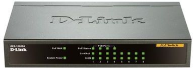 D-Link DES-1008PA Unmanaged Fast Ethernet (10/100) Power over Ethernet (PoE) Zwart
