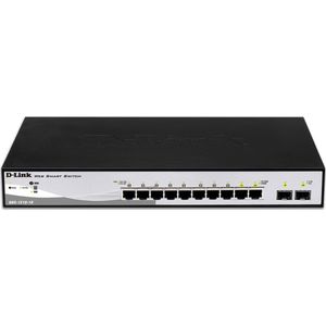 D-Link DGS-1210-10 Managed L2 Gigabit Ethernet (10/100/1000) 1U Zwart, Grijs