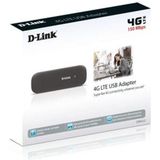 D-Link DWM-222 4G LTE USB-adapter (USB-aansluiting, 4G/LTE/3G, HSPA+, 150 Mbps download en 50 Mbps upload) zwart/antraciet