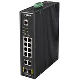 D-link - DIS-200G-12PS - Switch - Zwart - 10 Poorten, PoE Ondersteuning, Gigabit Connectiviteit