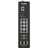 D-link - DIS-200G-12PS - Switch - Zwart - 10 Poorten, PoE Ondersteuning, Gigabit Connectiviteit