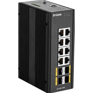 D-Link DIS‑300G‑12SW Managed L2 Gigabit Ethernet (10/100/1000) Zwart