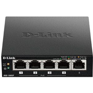 D-Link DGS-1005P/E - Netwerkswitch - 5 Poorten - PoE+
