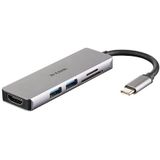 D-Link DUB-M530 laptop dock & poortreplicator Bedraad USB 3.2 Gen 1 (3.1 Gen 1) Type-C Aluminium