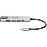 D-Link DUB-M520 laptop dock & poortreplicator Bedraad Thunderbolt 3 Aluminium