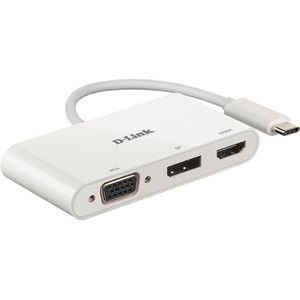 D-Link USB-C Dockingstation - 3x Video - Wit