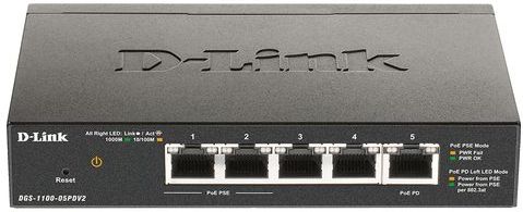 D-Link DGS-1100-05PDV2 - Netwerkswitch - 5 Poorten - PoE - Managed