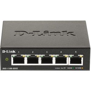 D-Link DGS-1100-05V2/E netwerk-switch Managed L2 Gigabit Ethernet (10/100/1000) Zwart