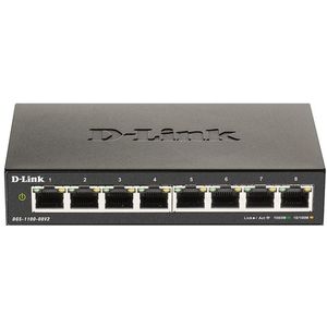 D-Link DGS-1100-08V2 Managed L2 Gigabit Ethernet (10/100/1000) Zwart