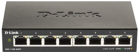 D-Link DGS-1100-08V2 Managed L2 Gigabit Ethernet (10/100/1000) Zwart