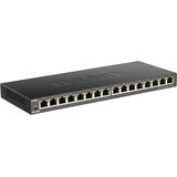 D-Link 16-Port Gigabit Unmanaged Switch, Fanless, Low Profile, Metalen Behuizing, Desktop/Wall Mount, Plug & Play, 802.1p QoS, 802.3az EEE