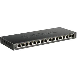 D-Link DGS-1016S Unmanaged Gigabit Ethernet (10/100/1000) Zwart