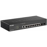 D-link - DGS-2000-10P - Switch - Zwart - 8 Poorten, PoE, Layer 2/3 Lite Beheer