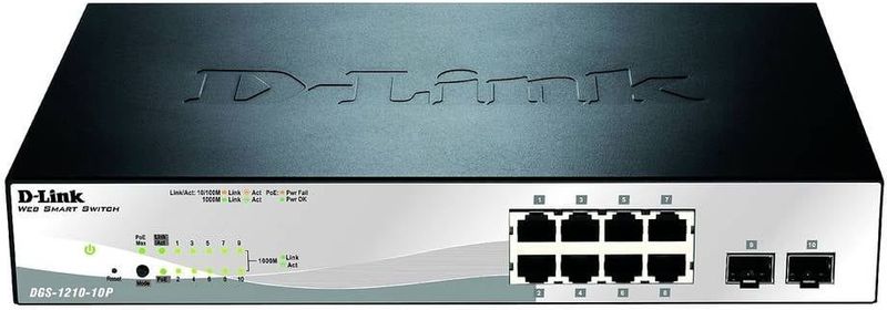 D-Link DGS-1210-10P/E Switch - RJ45 x 8 - PoE - Managed