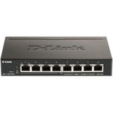 D-Link DGS-1100-08PV2/E Smart Gigabit POE Switch met 8 PoE-poorten, PoE-budget 64 W, 802.3af / at, VLAN-ondersteuning, Layer 2-functies, QoS, 802.3az EEE - Alleen EU-kabel