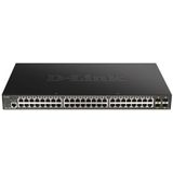 D-link Dgs-1250-52xmp Switch - 48 Poorten 10/100/1000BASE-T PoE - 4 Poorten 10G SFP+