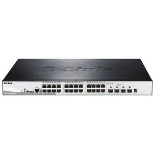 D-link - DGS-1510-28XMP/E - Switch - Zwart - 24 X 10/100/1000 Mbps Poe-geschikt + 4 X 10G SFP+