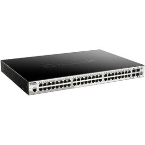 D-Link DGS-1510-52XMP 52-poort PoE+ Smart Managed Gigabit Stack Switch 4x10G (52 Havens), Netwerkschakelaar, Zwart