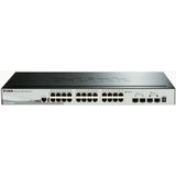 D-Link DGS-1510-28X/E Smart Managed Gigabit Stack Switch (28 poorten, waarvan 24 x 10/100/1000 Mbit/s, 4 x 10G SFP+) - Alleen EU-netsnoer