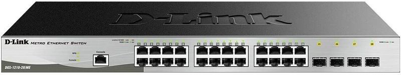 D-link - DGS-1210-28 Switch - 24 Poorten - 4 SFP-poorten - Zwart
