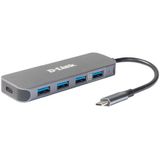 D-Link DUB-2340 interface hub USB Type-C 5000 Mbit/s Grijs