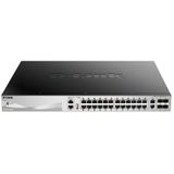 D-Link - DGS-3130-30PS/E - Gigabit Stack Switch - Grijs - 30 Poorten - PoE