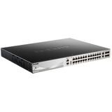 D-Link - DGS-3130-30PS/E - Gigabit Stack Switch - Grijs - 30 Poorten - PoE