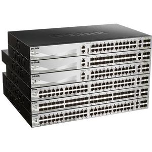 D-Link - DGS-3130-30PS/E - Gigabit Stack Switch - Grijs - 30 Poorten - PoE