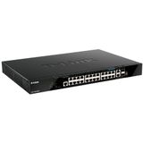 D-Link - DGS-1520-28MP - Netwerkschakelaar - Zwart - 28 Poorten, 370W PoE