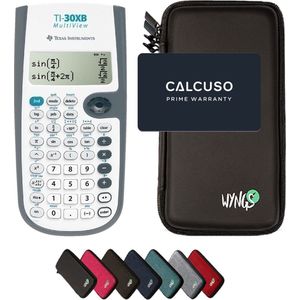 TI-30XB MultiView incl. WYNGS Beschermhoes Zwart - Wetenschappelijke Rekenmachine - Basis Pakket