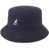 Kangol Lahinch bucket hoed in wolblend met logo - Donkerblauw - Maat M