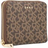 DKNY Vrouwen Bryant-Sm Zip Rond Bi-Fold Portemonnee, Mokka/Karamel, Eén maat