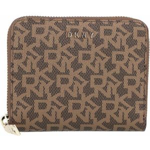 DKNY Bryant-Sm Zip Around Bi-Fold Portemonnee voor dames, Mokka/Karamel, Eén maat