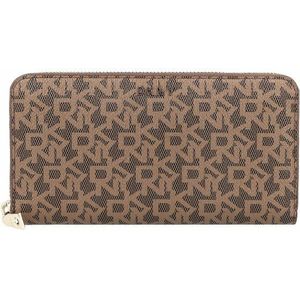DKNY Bryant-New Zip Arou Bi-Fold Wallet voor dames, Mocha/Caramel, Eén maat