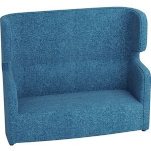 BISLEY Akoestische sofa VIVO, tweezitter met hoge rugleuning, blauw
