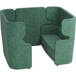 BISLEY Akoestische sofa VIVO, 2 tweezitters met hoge rugleuning, middenpaneel, turquoise