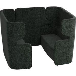 BISLEY Akoestische sofa VIVO, 2 tweezitters met hoge rugleuning, middenpaneel, antraciet