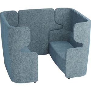 BISLEY Akoestische sofa VIVO, 2 tweezitters met hoge rugleuning, middenpaneel, lichtblauw