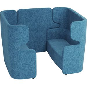 BISLEY Akoestische sofa VIVO, 2 tweezitters met hoge rugleuning, middenpaneel, blauw