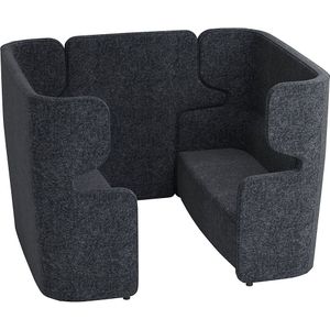 BISLEY Akoestische sofa VIVO, 2 tweezitters met hoge rugleuning, middenpaneel, donkergrijs